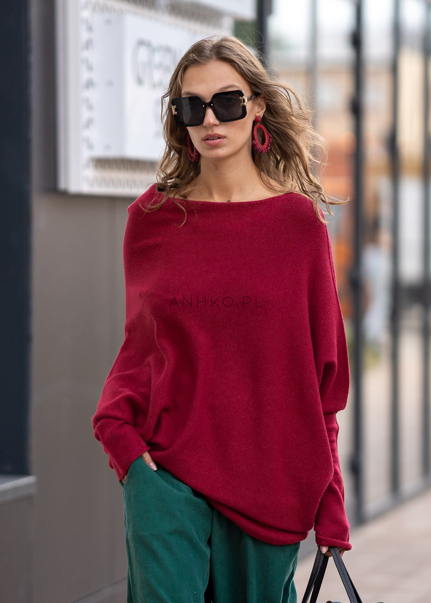 Sweter One Bordo