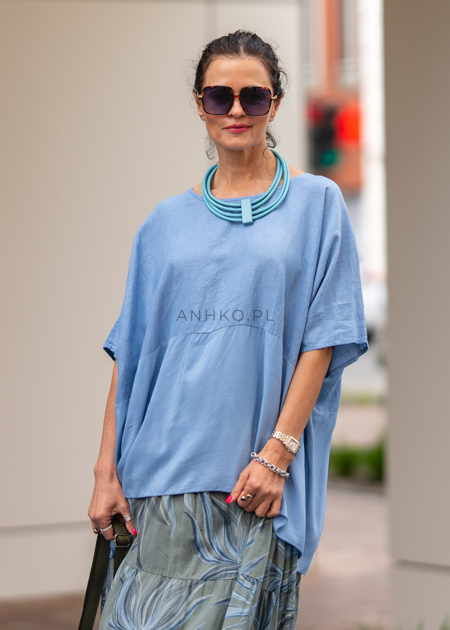 Bluzka Oversize Tarent Niebieska