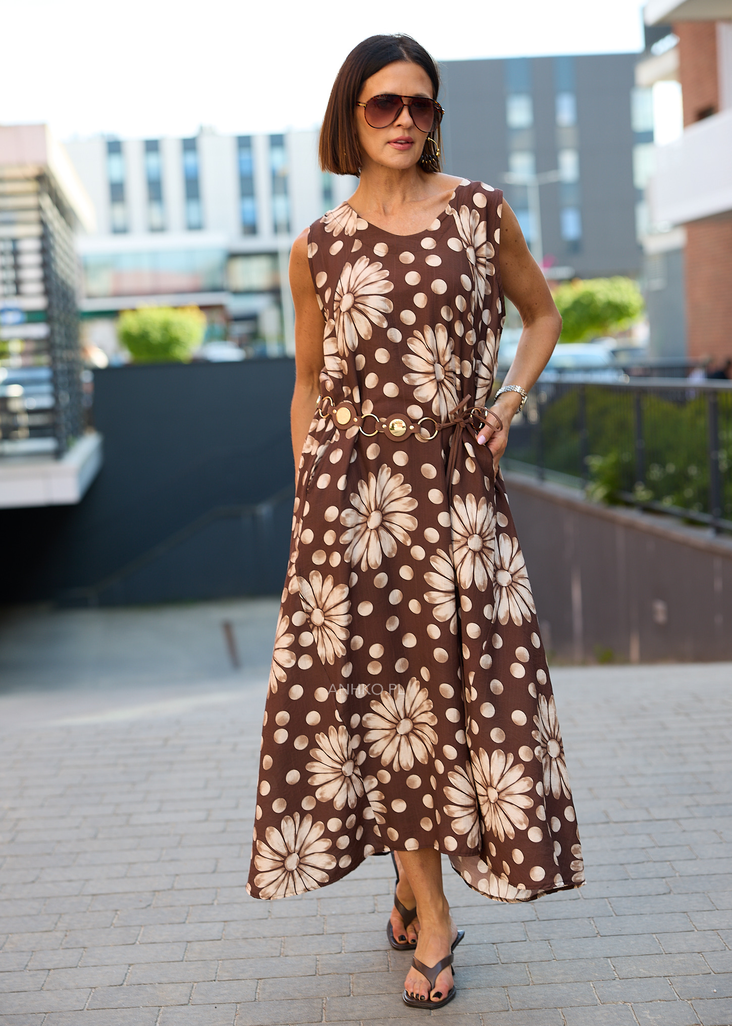 Sukienka Daisy Dots Brązowa